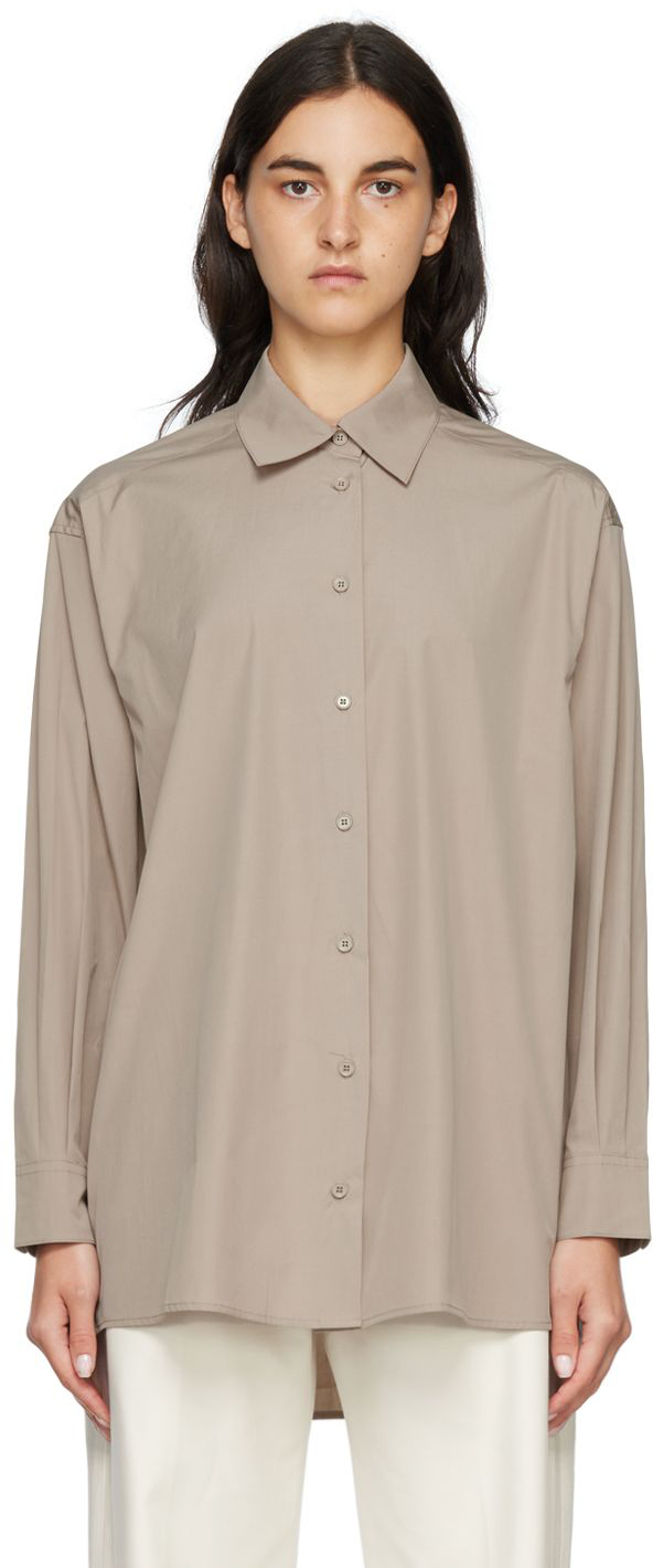 Taupe Dropped Shoulder Shirt