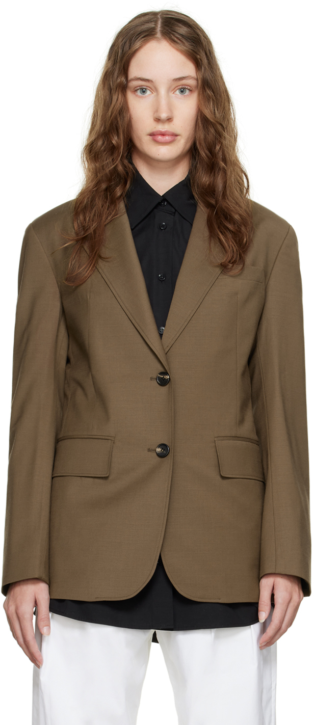 Brown Single-Breasted Blazer