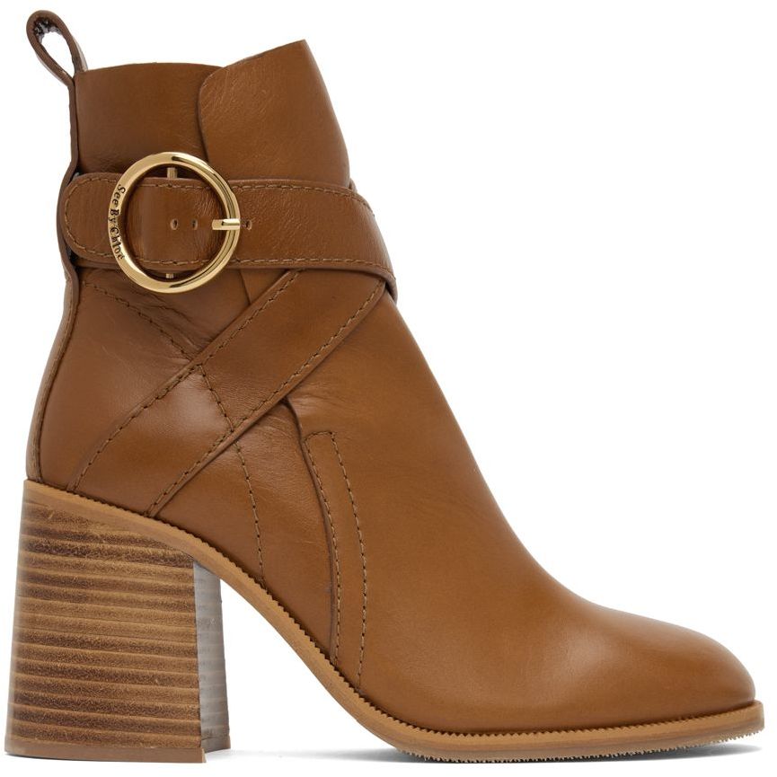 See By ChloÃ© Lyna High Heels Ankle Boots In Leather Color Leather | ModeSens