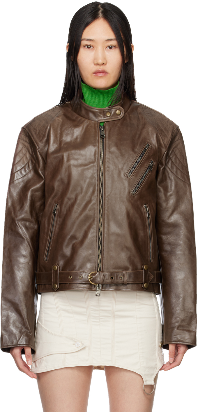 Andersson Bell Brown Biker Leather Jacket