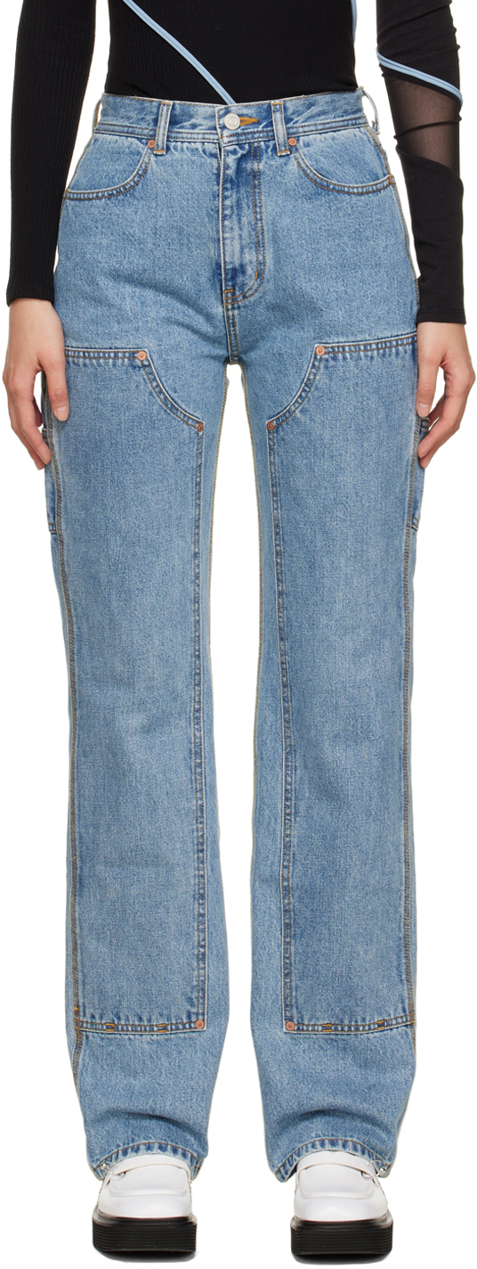 SSENSE Exclusive Blue Jade Jeans by Andersson Bell on Sale