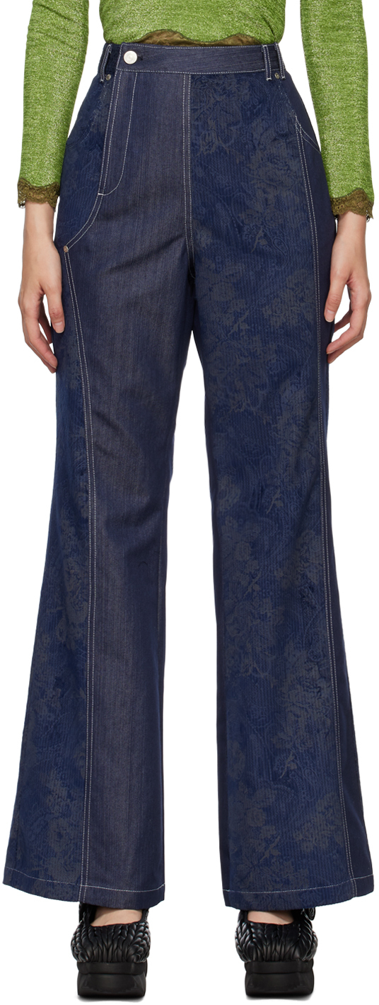 Andersson Bell: Navy Nessy Jeans | SSENSE UK