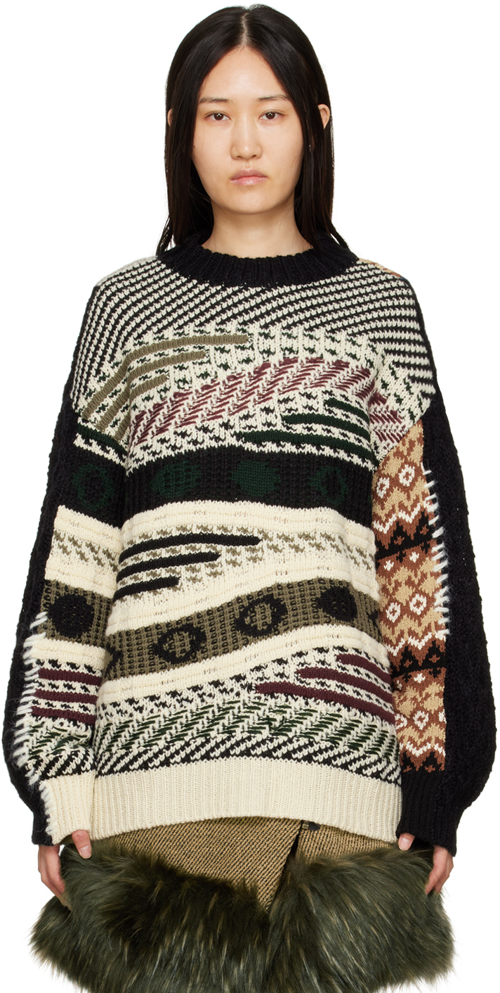 Andersson Bell Black & White Jacquard Sweater