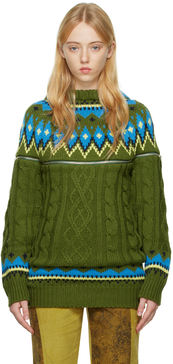 Andersson Bell Colorblock Pattern Crew Neck Pullover - Blue Sweaters,  Clothing - ANDBL20757