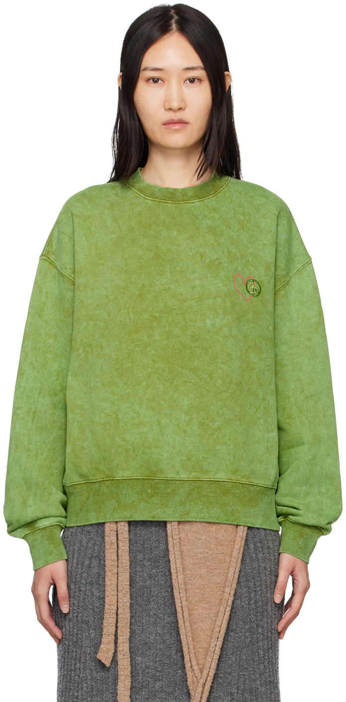 Green Heart Overdyed Sweatshirt