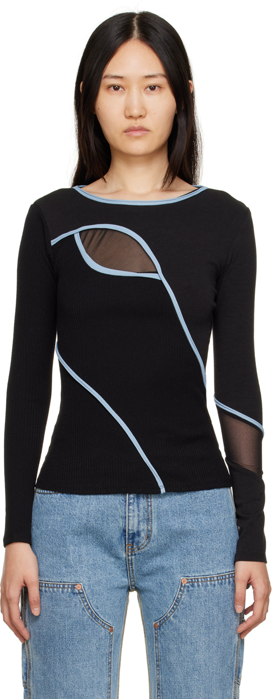 Andersson Bell Black & Blue Eva Long Sleeve T-Shirt