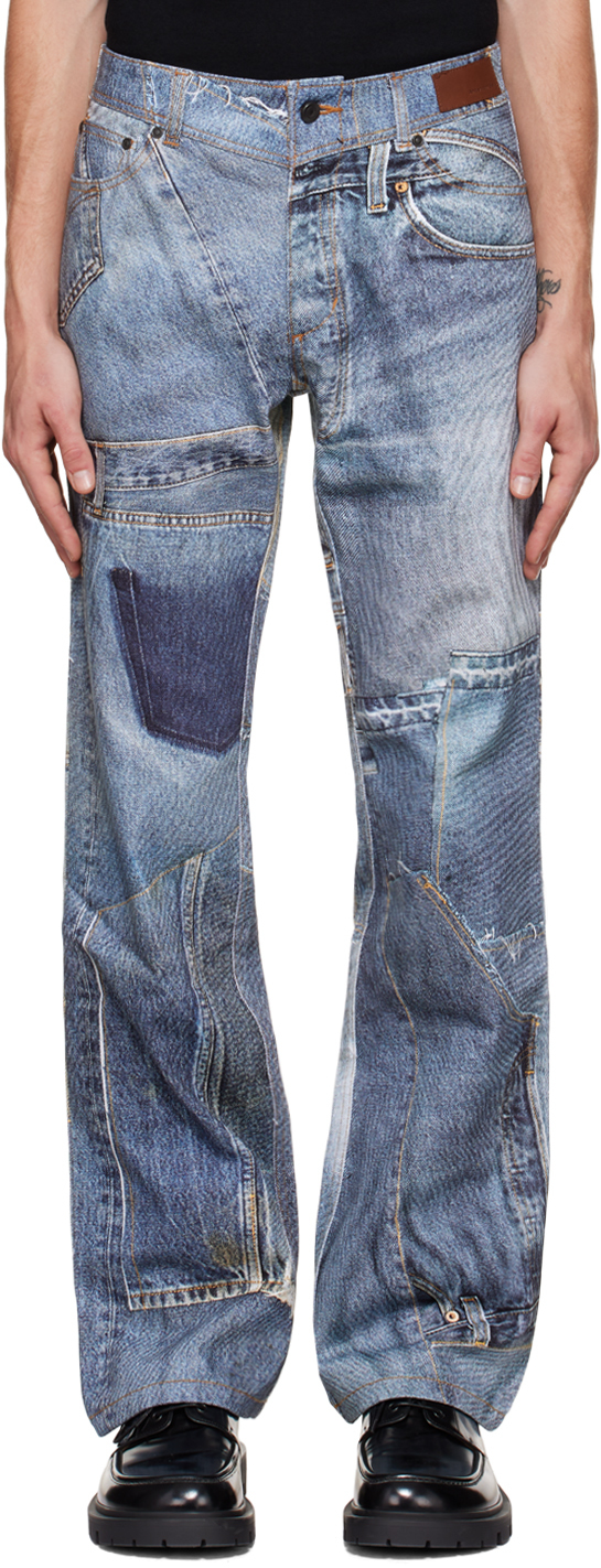 Blue Vintage Rework Jeans by Andersson Bell on Sale