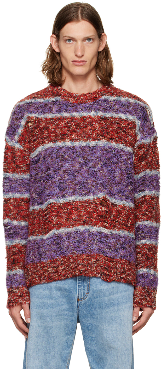 Andersson Bell: Red & Purple Striped Sweater | SSENSE