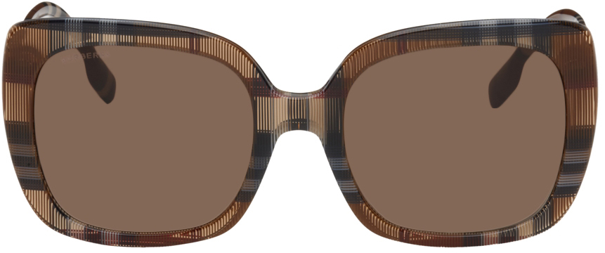 Burberry Brown Oversize Square Check Sunglasses