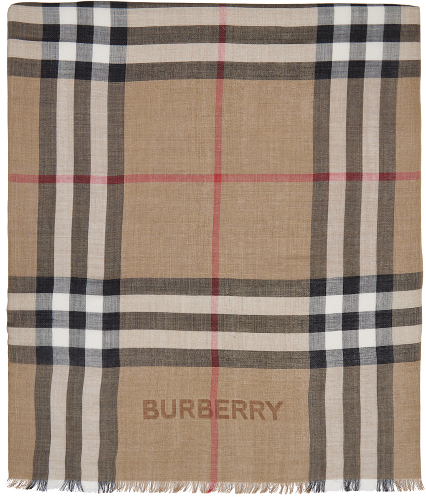 Lightweight Check Cashmere Scarf in Archive Beige | Burberry® Official
