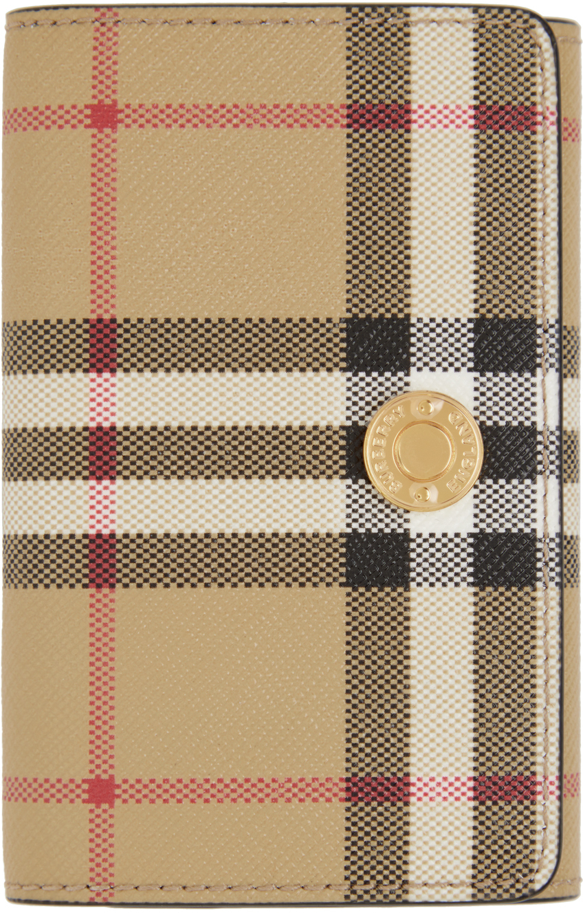Burberry Beige Small Vintage Check Wallet
