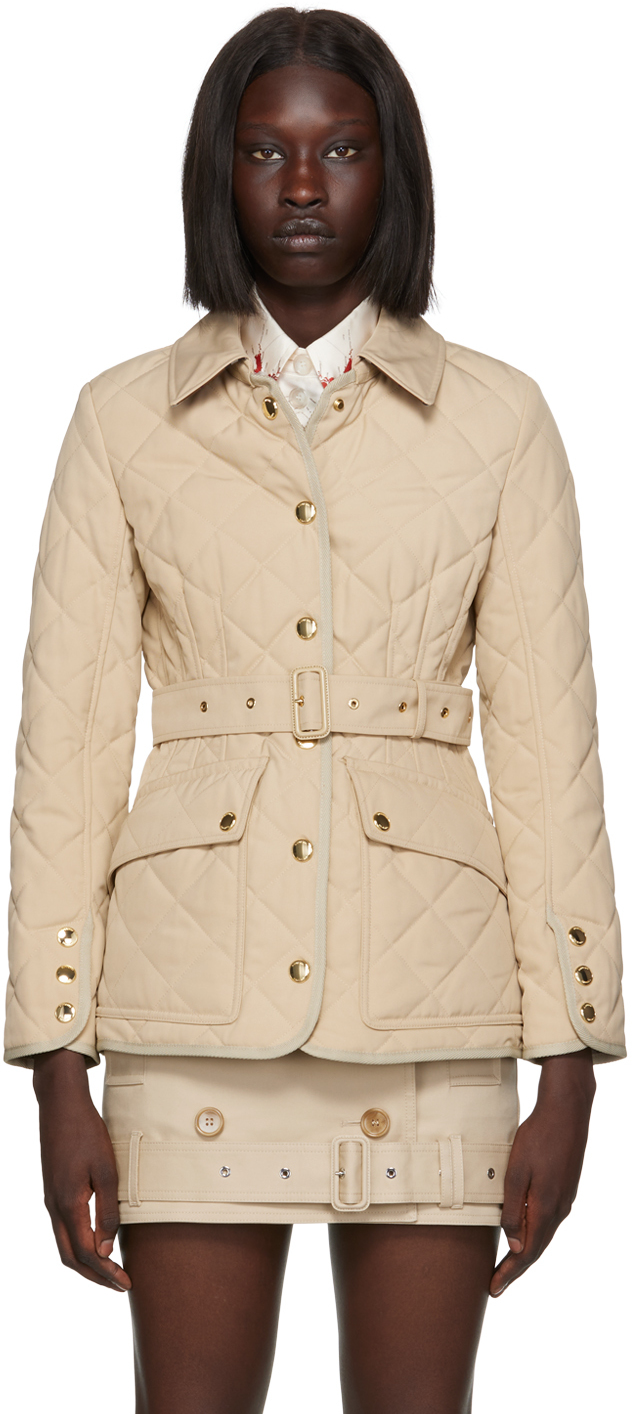 Burberry: Beige Padded Jacket | SSENSE