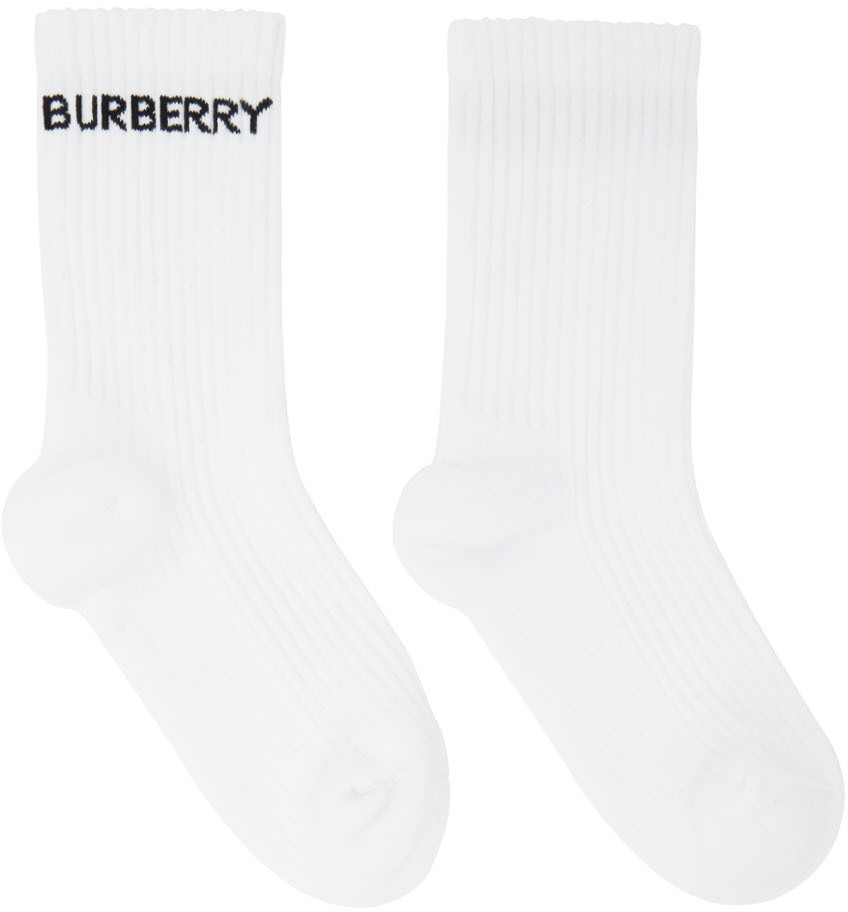 Burberry White Logo Socks