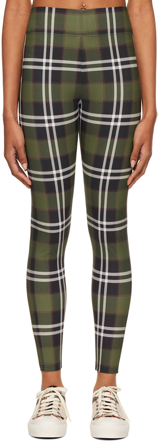 Green Vintage Check Leggings