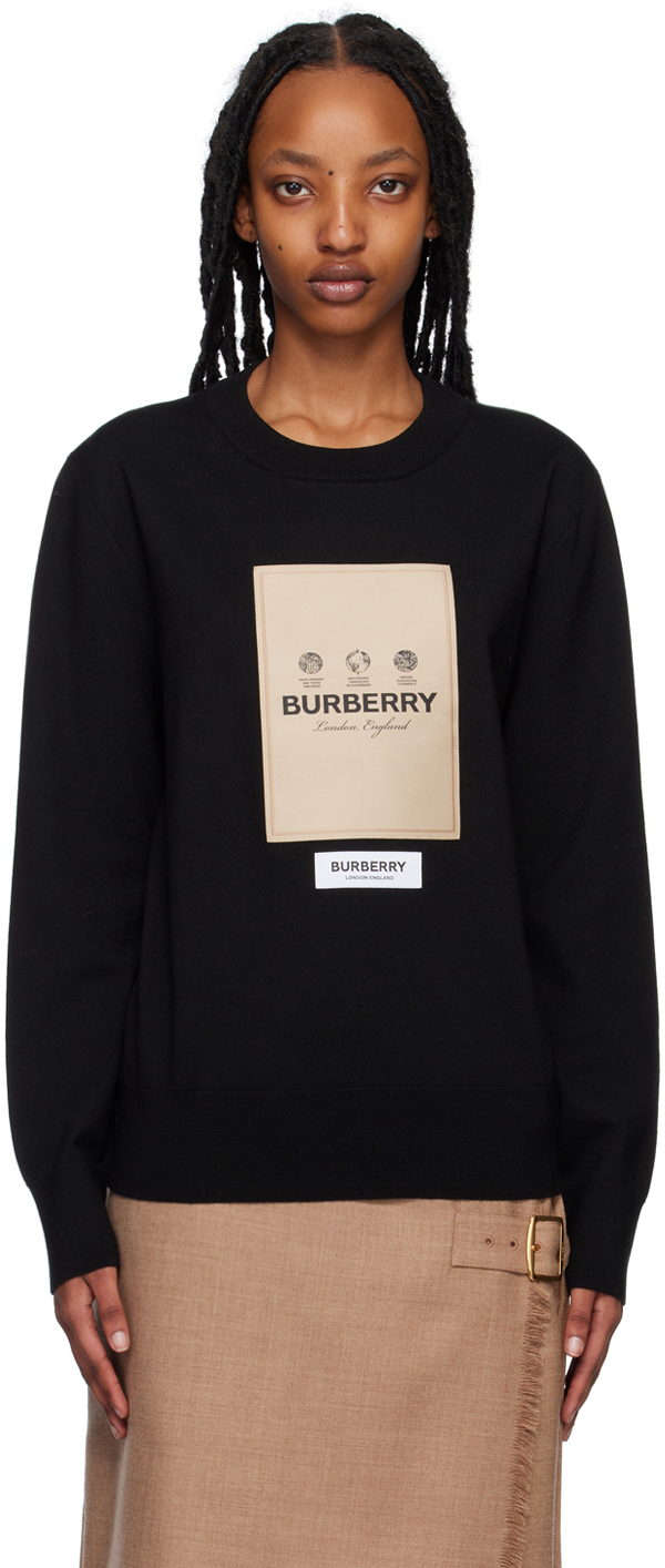 Burberry: Black Label Appliqué Sweater | SSENSE Canada