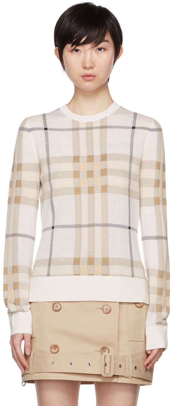 Burberry Off-White Check Sweater
