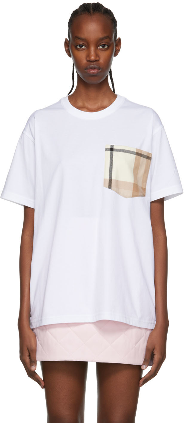 Burberry White Organic Cotton T-Shirt
