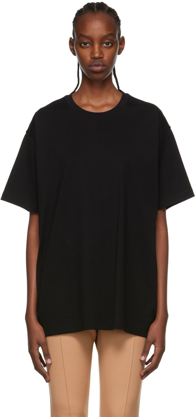 Burberry: Black Cotton T-Shirt | SSENSE