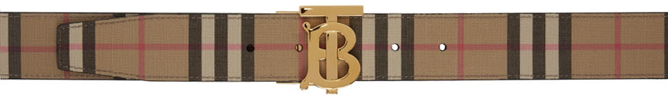 Beige Check Belt