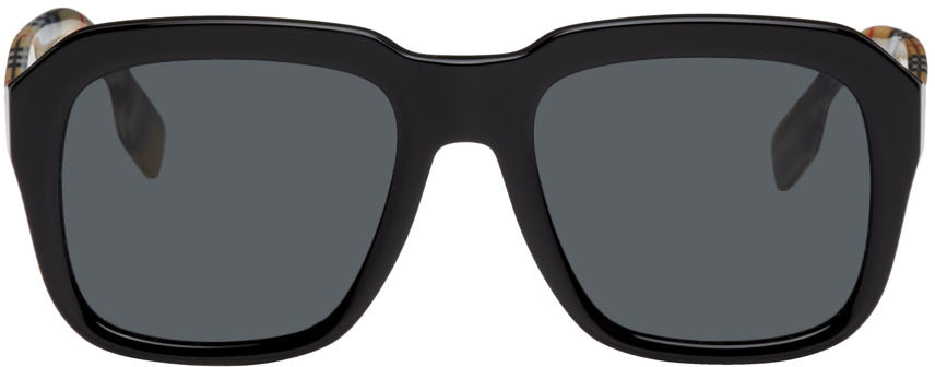 Burberry Black Bio-Acetate Check Sunglasses