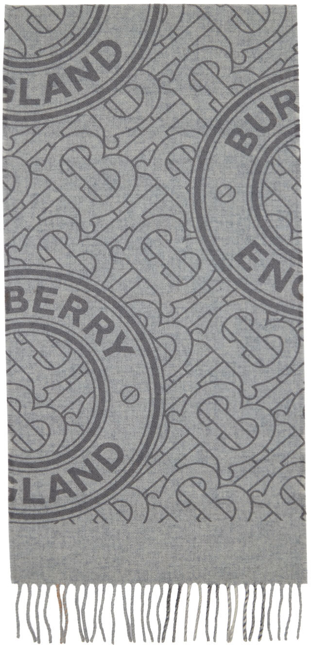 Burberry Reversible Monogram & Check Scarf