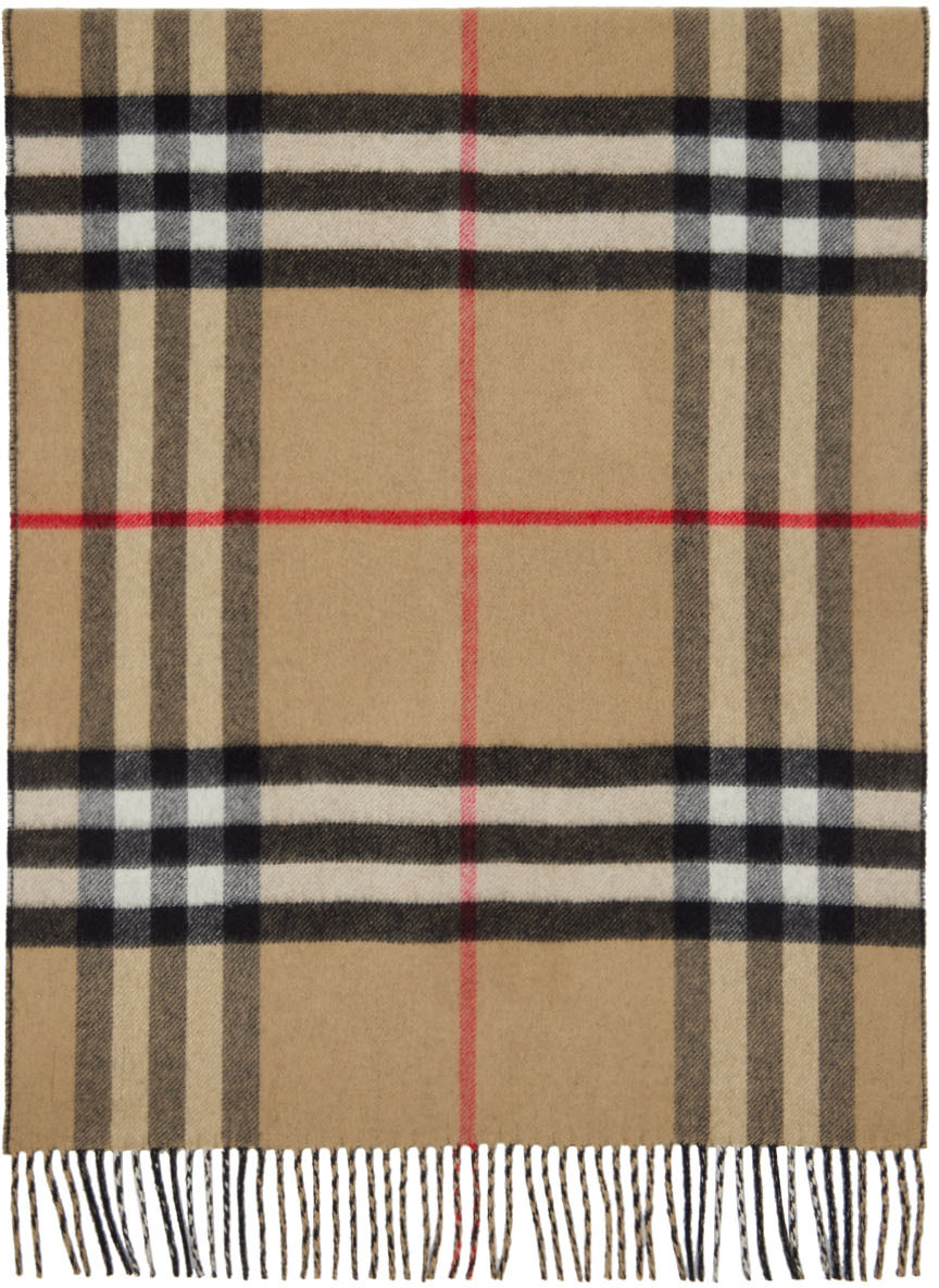 Burberry Beige Reversible Check Scarf