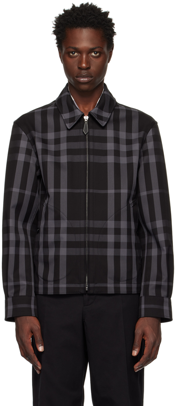 Shop Burberry Gray Reversible Harrington Jacket In Mid Grey Ip Chk
