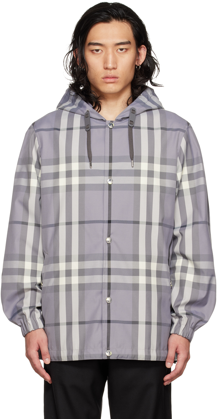 Burberry: Gray Reversible Vintage Check Jacket | SSENSE