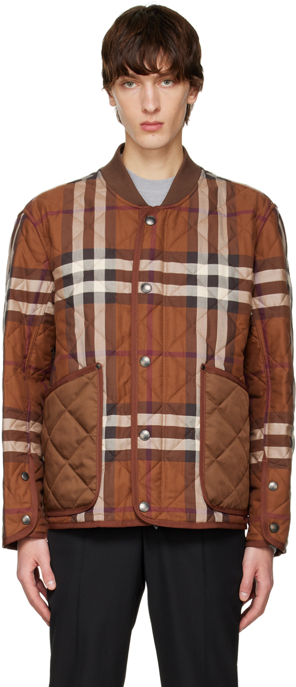 BURBERRY BROWN CHECK BOMBER JACKET