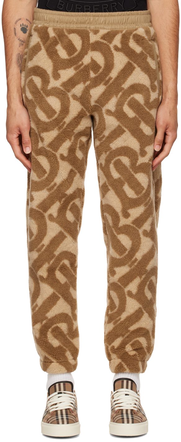 Shop Burberry Beige & Brown Monogram Lounge Pants In Soft Fawn Ip Pat