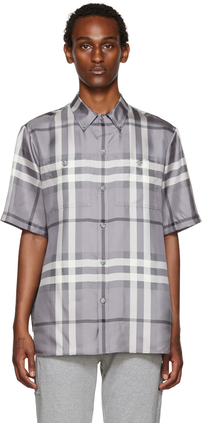 Burberry: Chemise Bethnal grise | SSENSE France