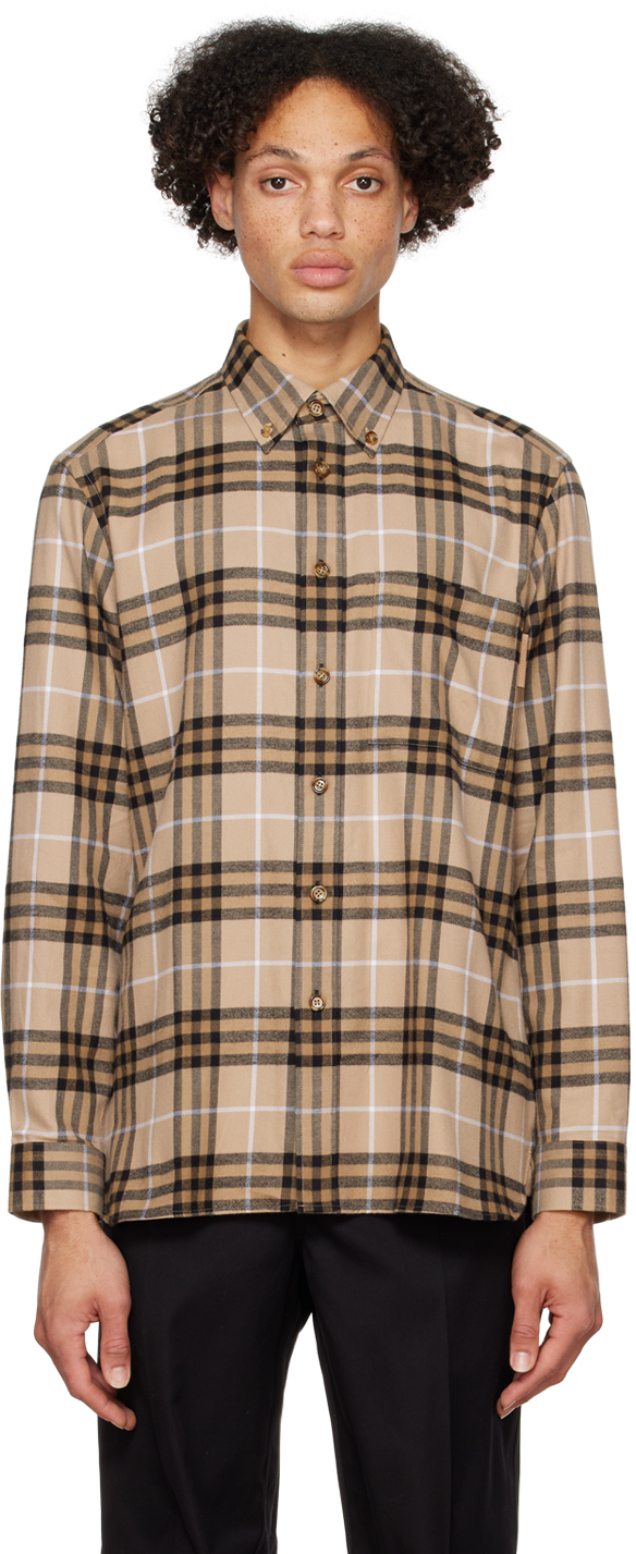 Burberry: Tan Oversized Shirt | SSENSE Canada