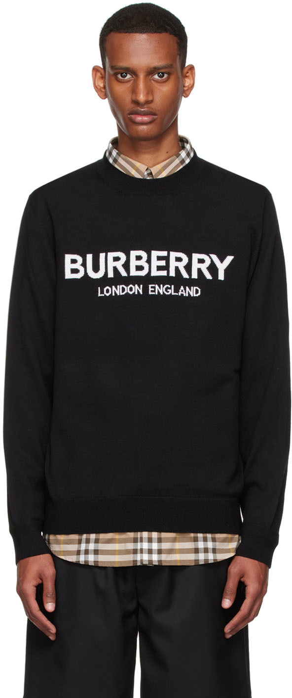 kast weekend Verslinden Burberry: Black Fennell Sweater | SSENSE