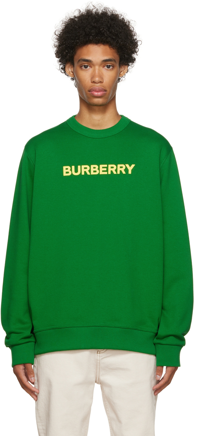 Vred jeg er glad Huddle Burberry: Green Cotton Sweatshirt | SSENSE