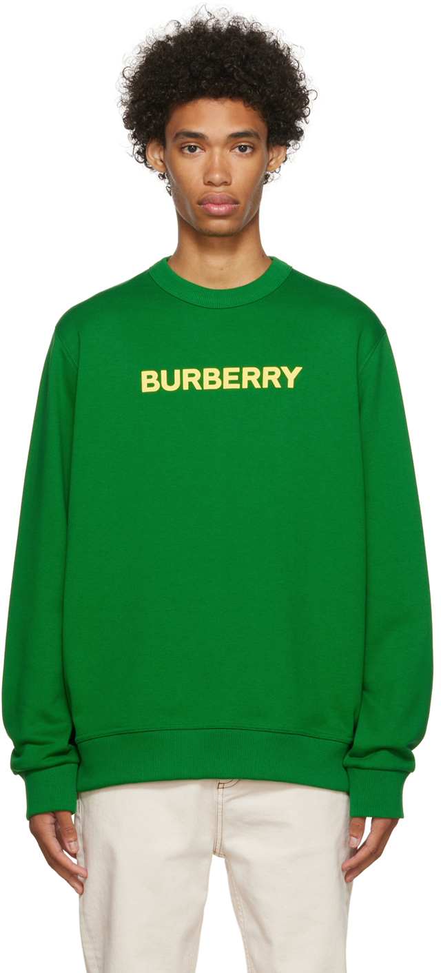 Burberry Burlow Brand-print Cotton-jersey Sweatshirt In Ivy Green