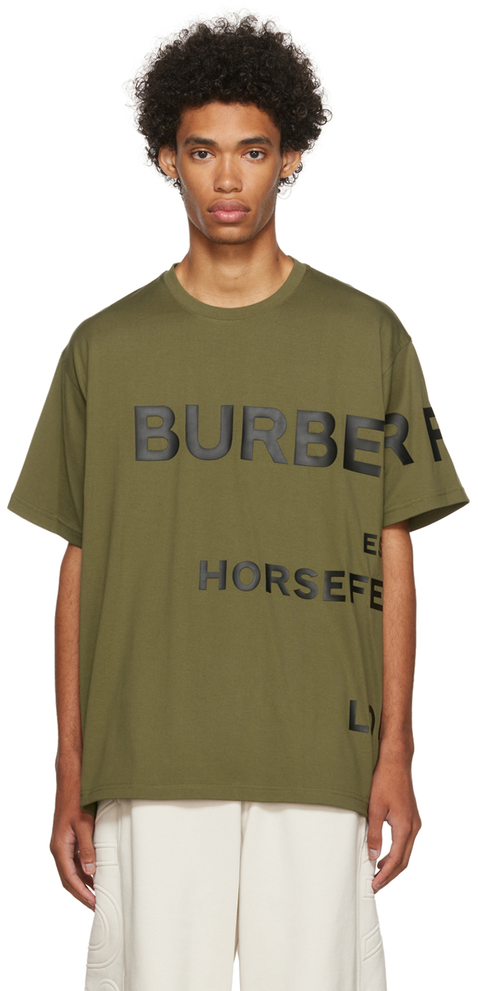 BURBERRY GREEN 'HORSEFERRY' T-SHIRT
