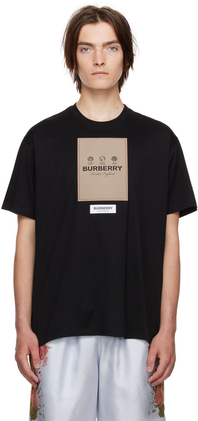 ですので 【新品】BURBERRY バーバリーメンズ ロゴTシャツ BLACK L いのサイズ