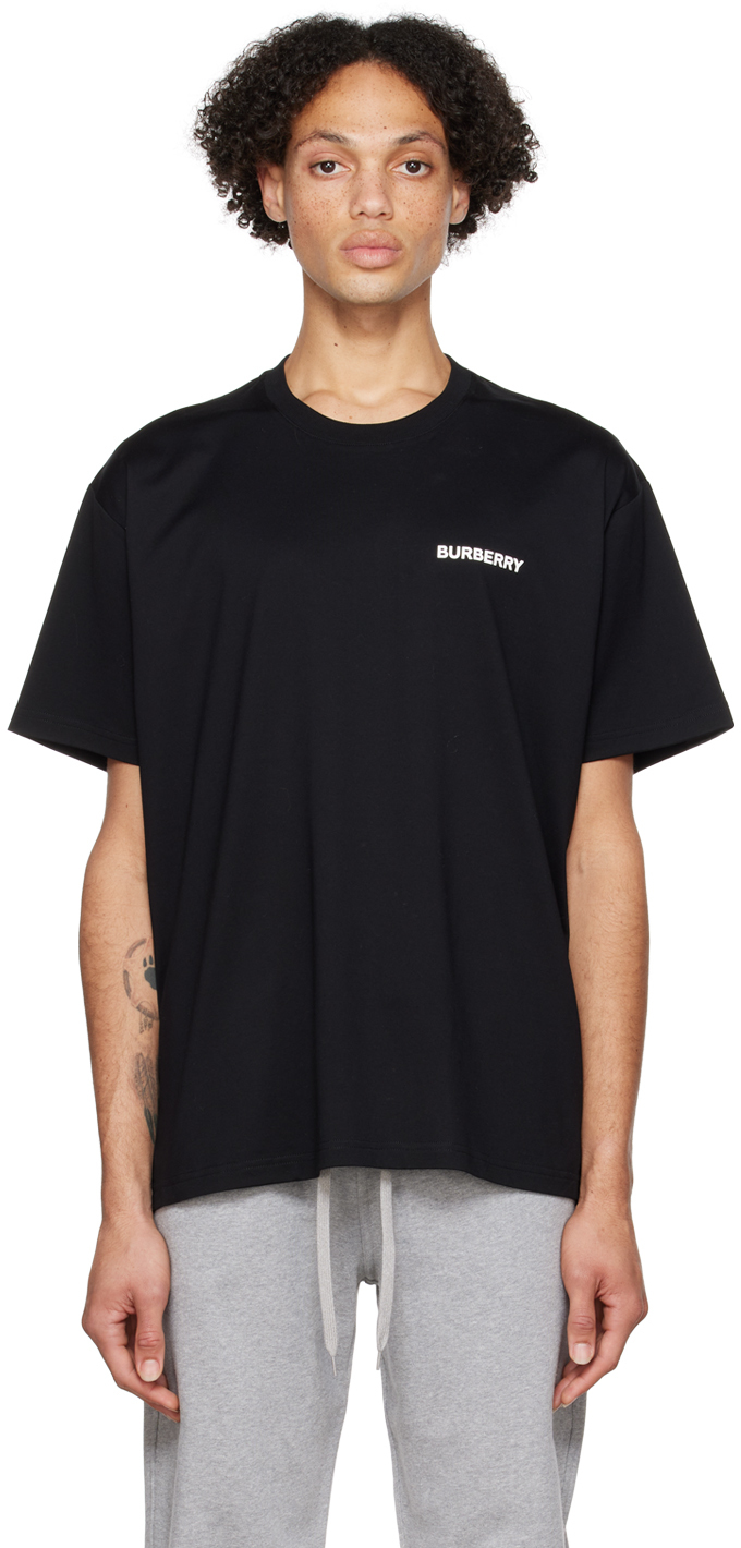 Burberry: Black EKD T-Shirt | SSENSE UK