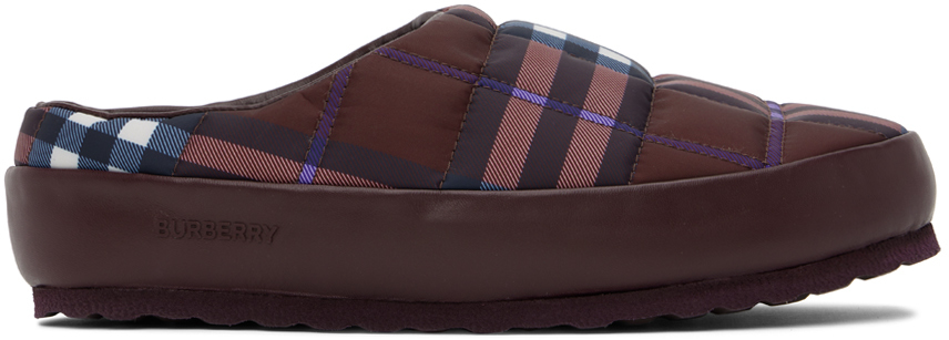 SSENSE Men Shoes Slippers Purple Northaven Vintage Check Slippers 
