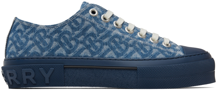 Burberry Blue Monogram Denim Sneakers