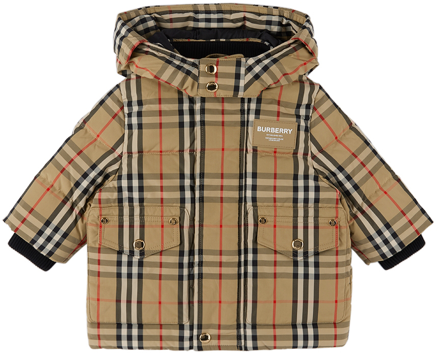 Burberry Baby Beige Down Vintage Check Jacket