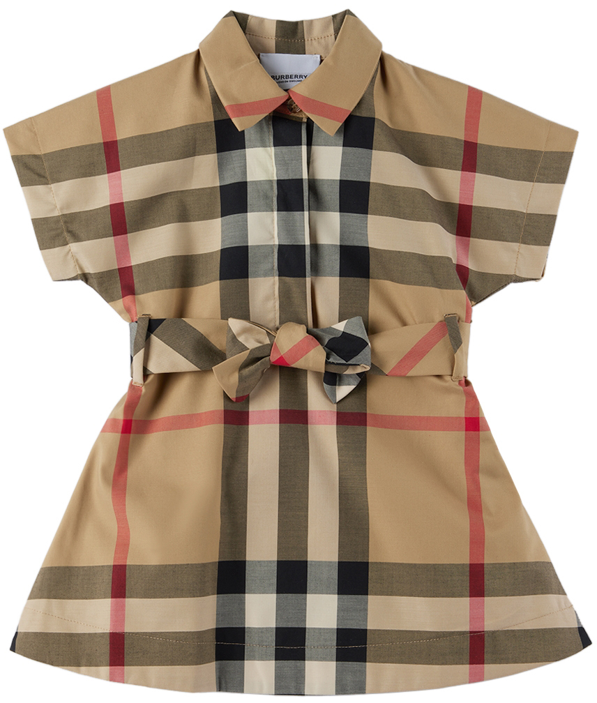 Baby Beige Vintage Check Dress