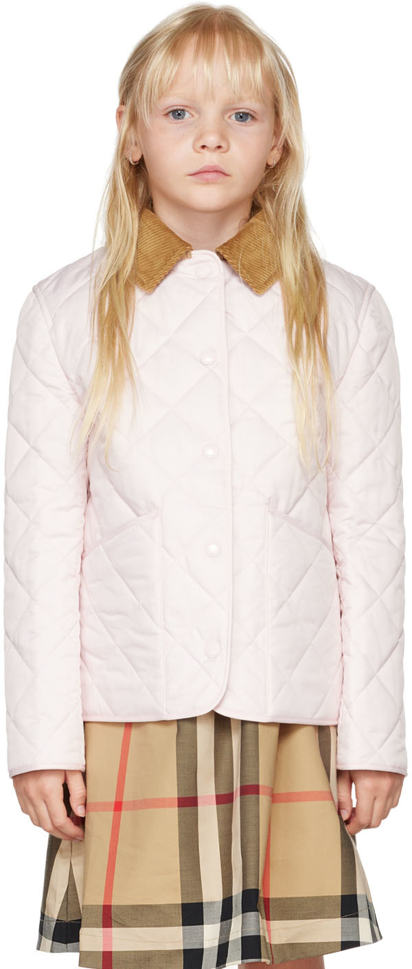 BURBERRY KIDS PINK QUILTED JACKET