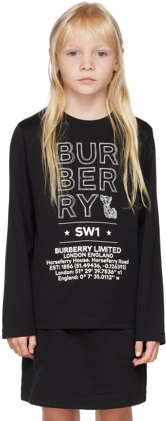 Burberry Kids Black Joel Long Sleeve T-shirt