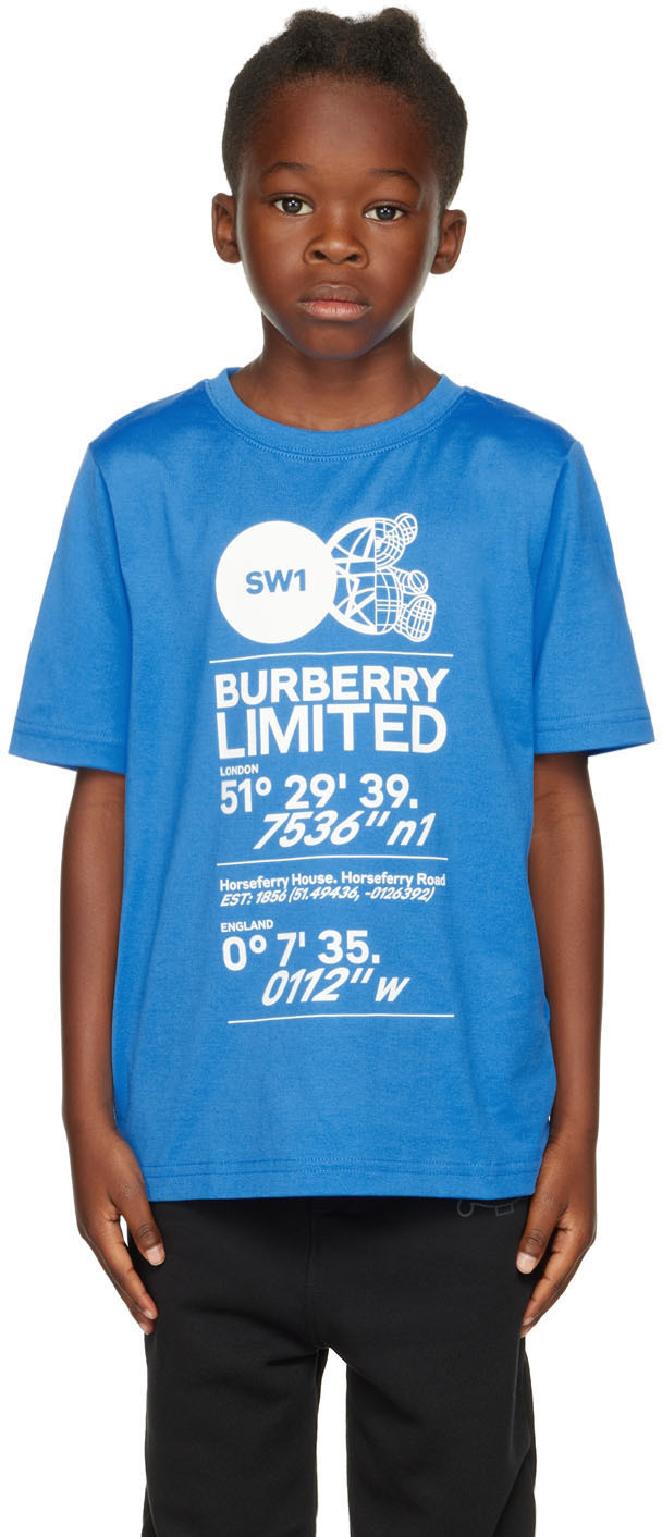 Kids Blue Joel T-Shirt by Burberry | SSENSE Canada