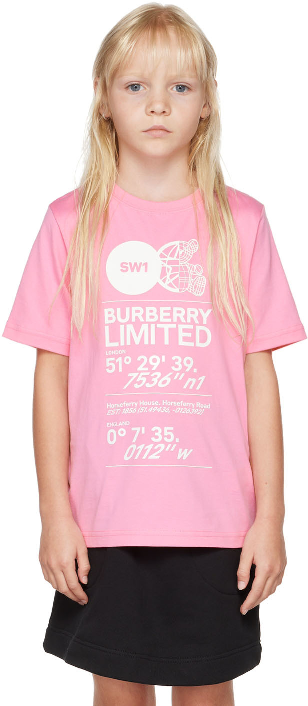 Burberry Kids Pink Montage T-shirt In Bubblegum Pink | ModeSens