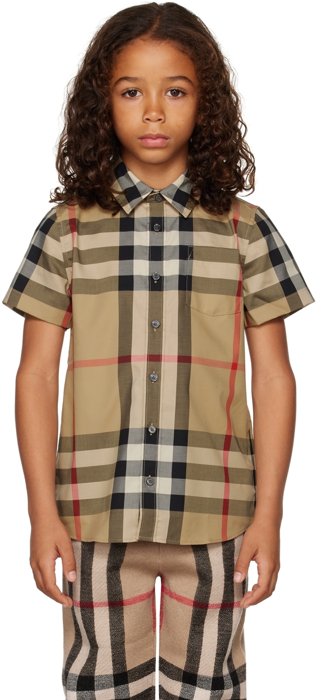 Burberry Kids Beige Owen Shirt In Archive Beige Ip Chk ModeSens