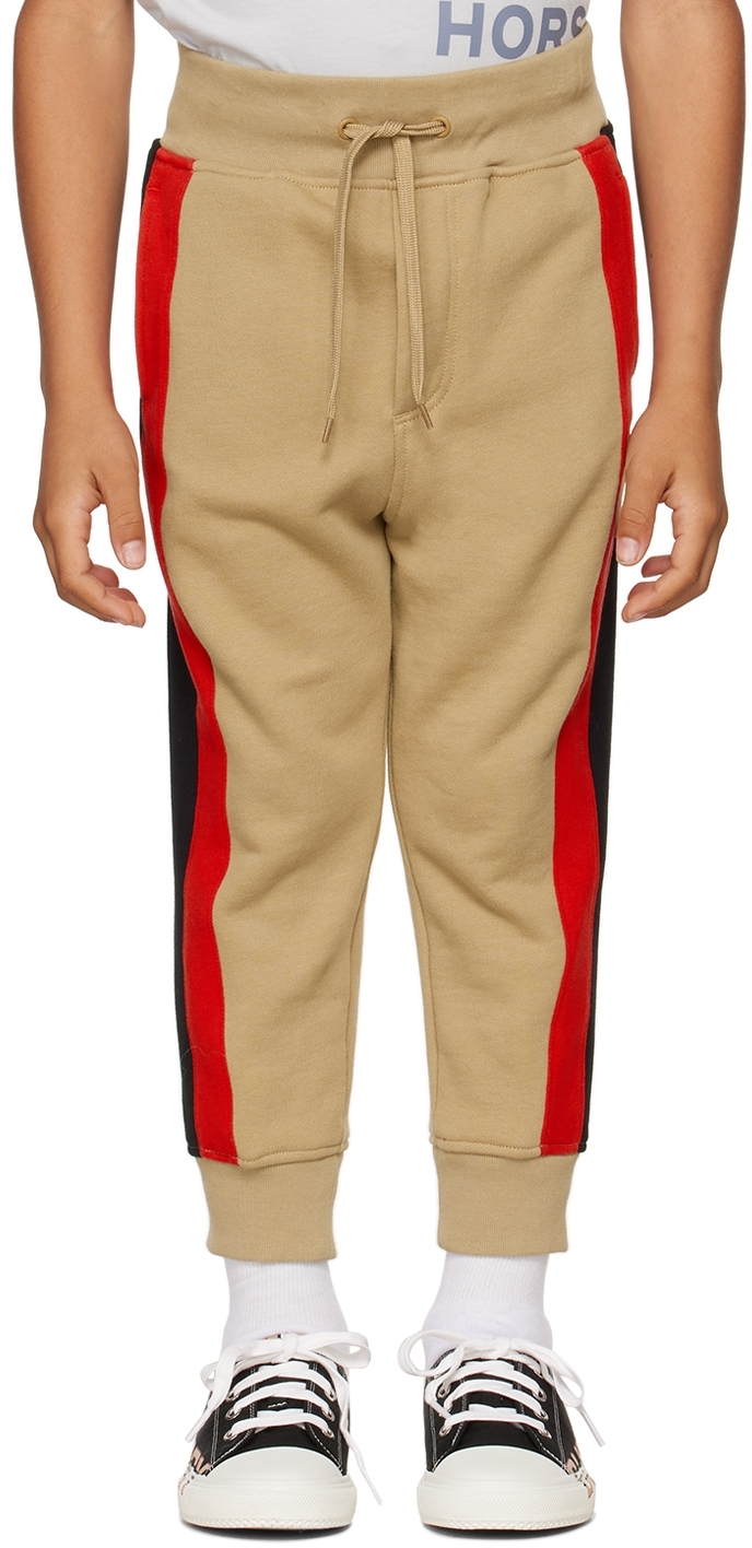 Burberry Kids Beige Rickton Track Trousers In Archive Beige