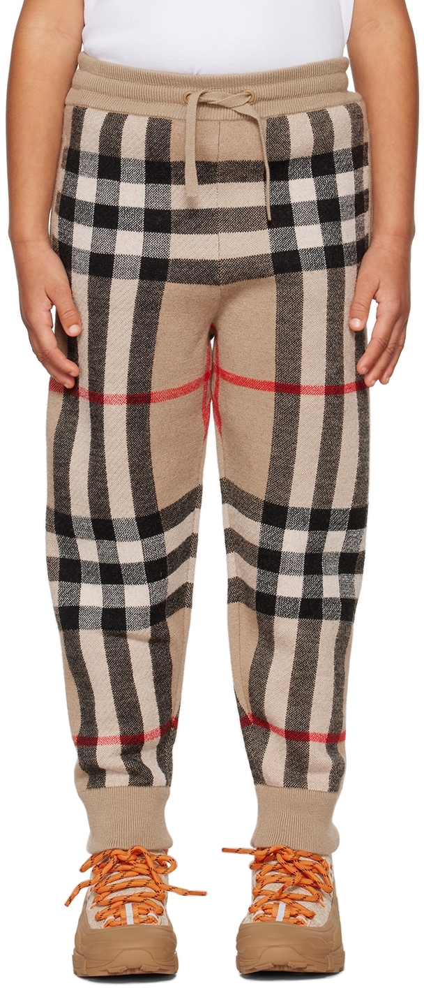 Burberry Kids Beige Check Lounge Pants In Archive Beige Ip Chk