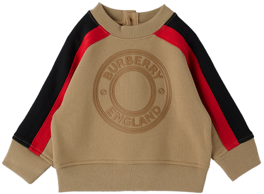 Shop Burberry Baby Beige Bonded Sweatshirt In Archive Beige